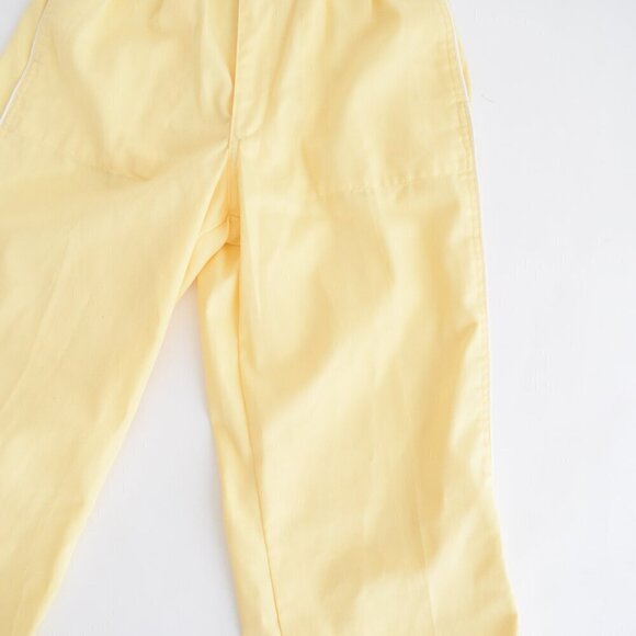 Vintage 80s Court Club Yellow Elastic Waist Capri Pants with Piping Detail S - Picture 8 of 13